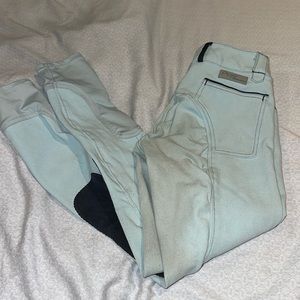 Piper girls front zip riding breeches baby blue 14